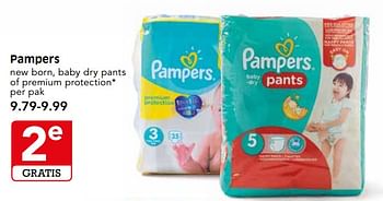 Aanbiedingen Pampers new born, baby dry pants of premium protection - Pampers - Geldig van 12/11/2017 tot 18/11/2017 bij Em-té