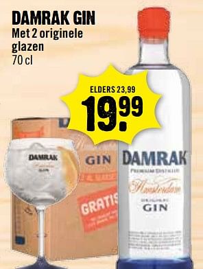 Aanbiedingen Damrak gin met 2 originele glazen - Damrak - Geldig van 12/11/2017 tot 31/12/2017 bij Dirk III