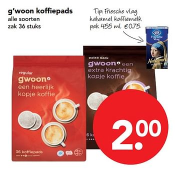 Aanbiedingen G`woon koffiepads - Gâ€™woon - Geldig van 12/11/2017 tot 18/11/2017 bij Deen Supermarkten