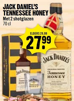 Aanbiedingen Jack daniel`s tennessee honey met 2 shotglazen - Jack Daniel's - Geldig van 12/11/2017 tot 31/12/2017 bij Dirk III