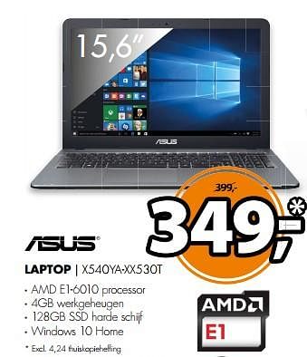 Aanbiedingen Asus laptop x540ya-xx530t - Asus - Geldig van 12/11/2017 tot 19/11/2017 bij Expert