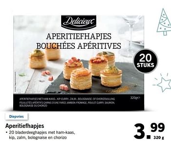 Aanbiedingen Aperitiefhapjes - Delicieux - Geldig van 13/11/2017 tot 19/11/2017 bij Lidl