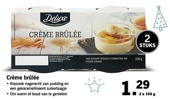Aanbiedingen Crème brûlée - Deluxe - Geldig van 13/11/2017 tot 19/11/2017 bij Lidl