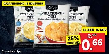 Aanbiedingen Crunchy chips - Deluxe - Geldig van 13/11/2017 tot 19/11/2017 bij Lidl