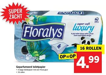 Aanbiedingen Geparfumeerd toiletpapier - Floralys - Geldig van 13/11/2017 tot 19/11/2017 bij Lidl