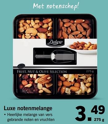 Aanbiedingen Luxe notenmelange - Deluxe - Geldig van 13/11/2017 tot 19/11/2017 bij Lidl