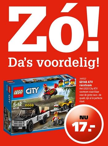 Aanbiedingen 60148 atv raceteam - Lego - Geldig van 10/11/2017 tot 06/12/2017 bij Marskramer