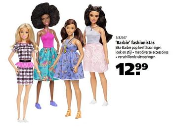 Aanbiedingen Barbie fashionistas - Mattel - Geldig van 10/11/2017 tot 06/12/2017 bij Marskramer