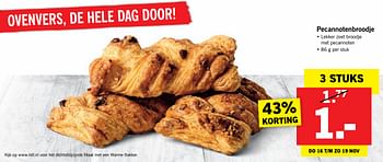 Aanbiedingen Pecannotenbroodje - Huismerk - Lidl - Geldig van 13/11/2017 tot 19/11/2017 bij Lidl