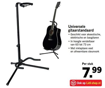Eerste Aanpassing Mevrouw Huismerk - Lidl Universele gitaarstandaard - Promotie bij Lidl