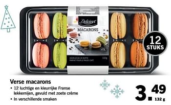 Aanbiedingen Verse macarons - Delicieux - Geldig van 13/11/2017 tot 19/11/2017 bij Lidl