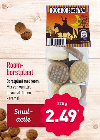 Aanbiedingen Roomborstplaat borstplaat met room. mix van vanille, stracciatlla en karamel - Huismerk - Aldi - Geldig van 13/11/2017 tot 19/11/2017 bij Aldi