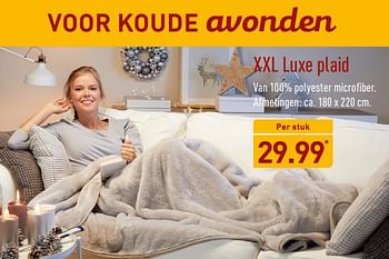 Aanbiedingen Xxl luxe plaid van 100% polyester microfiber - Huismerk - Aldi - Geldig van 13/11/2017 tot 19/11/2017 bij Aldi