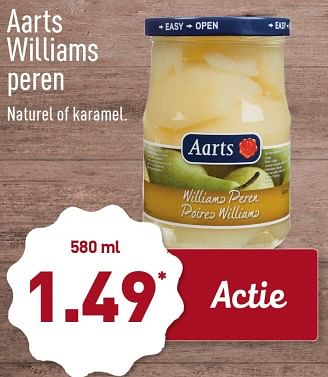 Aanbiedingen Aarts williams peren naturel of karamel - Aarts - Geldig van 13/11/2017 tot 19/11/2017 bij Aldi