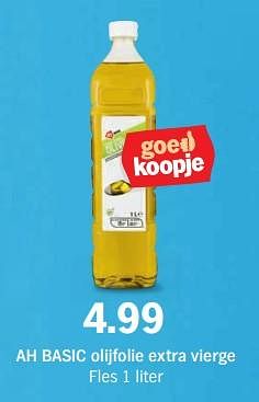 Aanbiedingen Ah basic olijfolie extra vierge fles - Huismerk - Albert Heijn - Geldig van 13/11/2017 tot 19/11/2017 bij Albert Heijn