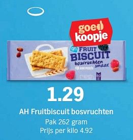 Aanbiedingen Ah fruitbiscuit bosvruchten - Huismerk - Albert Heijn - Geldig van 13/11/2017 tot 19/11/2017 bij Albert Heijn
