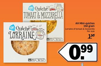 Aanbiedingen Ah mini-quiches - Huismerk - Albert Heijn - Geldig van 13/11/2017 tot 19/11/2017 bij Albert Heijn