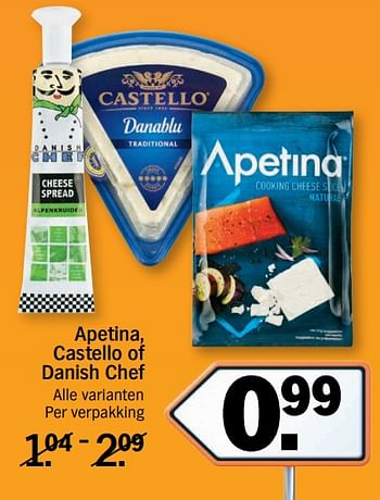 Aanbiedingen Apetina, castello of danish chef - Huismerk - Albert Heijn - Geldig van 13/11/2017 tot 19/11/2017 bij Albert Heijn