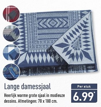Aanbiedingen Lange damessjaal heerlijk warme grote sjaal in modieuze dessins - Huismerk - Aldi - Geldig van 13/11/2017 tot 19/11/2017 bij Aldi