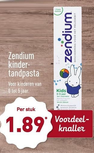 Aanbiedingen Zendium kindertandpasta - Zendium - Geldig van 13/11/2017 tot 19/11/2017 bij Aldi