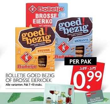 Aanbiedingen Bolletje goed bezig of brosse eierkoek - Bolletje - Geldig van 12/11/2017 tot 18/11/2017 bij Deka Markt