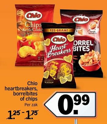 Aanbiedingen Chio heartbreakers, borrelbites of chips - Chio - Geldig van 13/11/2017 tot 19/11/2017 bij Albert Heijn