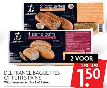 Aanbiedingen Délifrance baguettes of petits pains - Delifrance - Geldig van 12/11/2017 tot 18/11/2017 bij Deka Markt