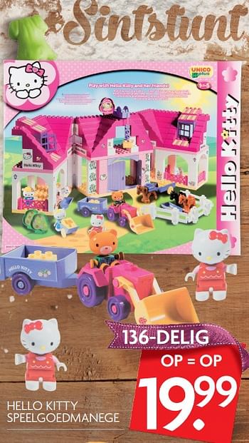 Aanbiedingen Hello kitty speelgoedmanege - Unico - Geldig van 12/11/2017 tot 18/11/2017 bij Deka Markt