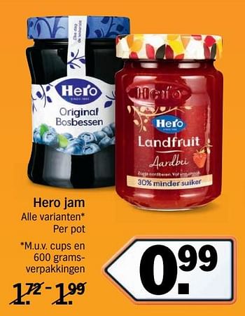 Aanbiedingen Hero jam - Hero - Geldig van 13/11/2017 tot 19/11/2017 bij Albert Heijn