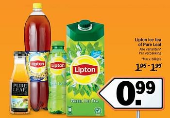 Aanbiedingen Lipton ice tea of pure leaf - Huismerk - Albert Heijn - Geldig van 13/11/2017 tot 19/11/2017 bij Albert Heijn