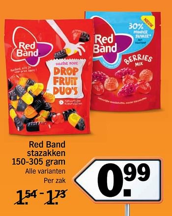 Aanbiedingen Red band stazakken - Red band - Geldig van 13/11/2017 tot 19/11/2017 bij Albert Heijn