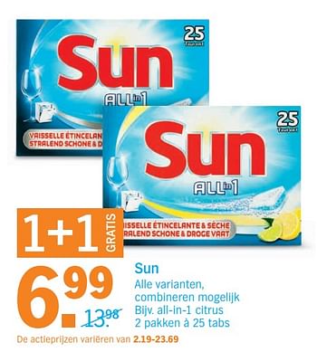 Aanbiedingen Sun alle varianten, combineren mogelijk - Sun - Geldig van 13/11/2017 tot 19/11/2017 bij Albert Heijn