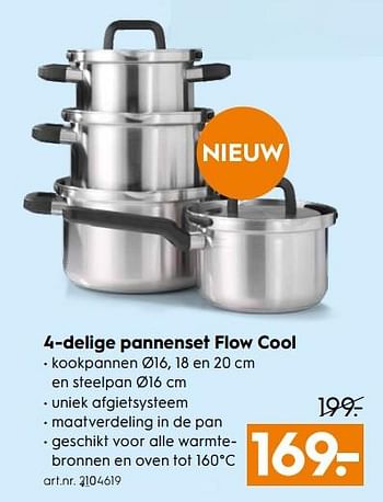 Aanbiedingen 4-delige pannenset flow cool - BK - Geldig van 11/11/2017 tot 22/11/2017 bij Blokker