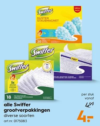 Aanbiedingen Alle swiffer grootverpakkingen - Swiffer - Geldig van 11/11/2017 tot 22/11/2017 bij Blokker