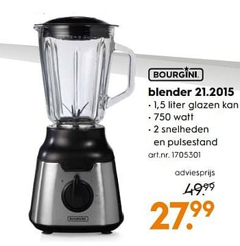 Aanbiedingen Bourgini blender 21.2015 - Bourgini - Geldig van 11/11/2017 tot 22/11/2017 bij Blokker