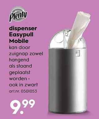 Aanbiedingen Dispenser easypull mobile - Plenty - Geldig van 11/11/2017 tot 22/11/2017 bij Blokker