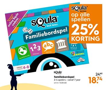 Aanbiedingen Familiebordspel - Squla - Geldig van 11/11/2017 tot 22/11/2017 bij Blokker