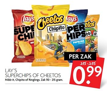 Aanbiedingen Lay`s superchips of cheetos - Huismerk - Deka Markt - Geldig van 12/11/2017 tot 18/11/2017 bij Deka Markt
