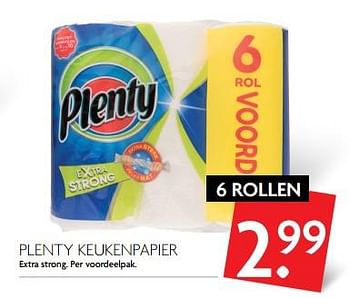 Aanbiedingen Plenty keukenpapier - Plenty - Geldig van 12/11/2017 tot 18/11/2017 bij Deka Markt