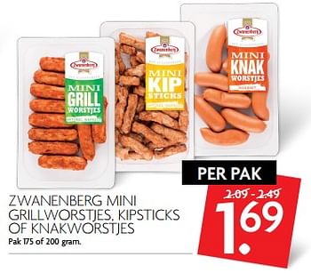 Aanbiedingen Zwanenberg mini grillworstjes, kipsticks of knakworstjes - Zwanenberg - Geldig van 12/11/2017 tot 18/11/2017 bij Deka Markt