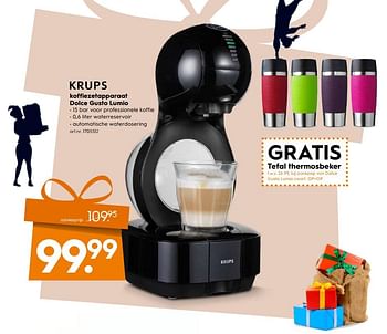 Aanbiedingen Krups koffiezetapparaat dolce gusto lumio - Krups - Geldig van 11/11/2017 tot 22/11/2017 bij Blokker