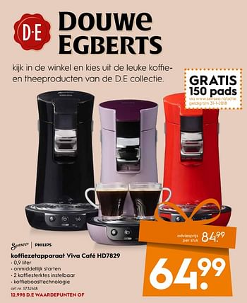 Aanbiedingen Philips koffiezetapparaat viva café hd7829 - Philips - Geldig van 11/11/2017 tot 22/11/2017 bij Blokker