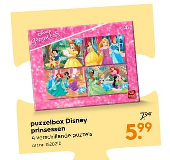 Aanbiedingen Puzzelbox disney prinsessen - King - Geldig van 11/11/2017 tot 22/11/2017 bij Blokker