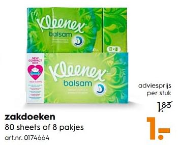 Aanbiedingen Zakdoeken - Kleenex - Geldig van 11/11/2017 tot 22/11/2017 bij Blokker
