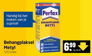 Aanbiedingen Behangplaksel metyl - Perfax - Geldig van 13/11/2017 tot 19/11/2017 bij Formido