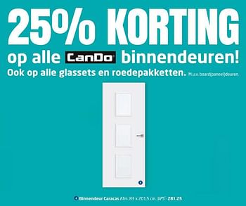 Aanbiedingen Binnendeur caracas - CanDo - Geldig van 13/11/2017 tot 19/11/2017 bij Formido