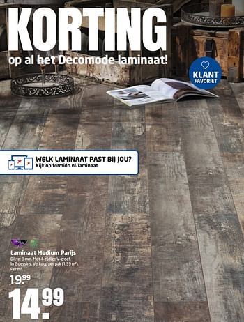 Aanbiedingen Laminaat medium parijs - DecoMode - Geldig van 13/11/2017 tot 19/11/2017 bij Formido