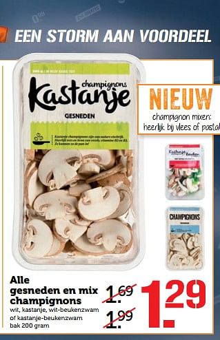 Aanbiedingen Alle gesneden en mix champignons - Huismerk - Coop - Geldig van 13/11/2017 tot 19/11/2017 bij Coop