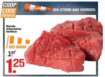 Aanbiedingen Blonde d`aquitaine biefstuk - Huismerk - Coop - Geldig van 13/11/2017 tot 19/11/2017 bij Coop