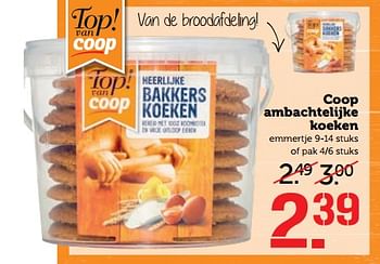 Aanbiedingen Coop ambachtelijke koeken - Huismerk - Coop - Geldig van 13/11/2017 tot 19/11/2017 bij Coop
